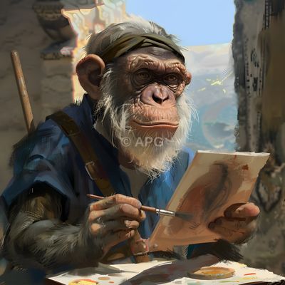 Der malende Affe: Eine KI-generierte Illustration